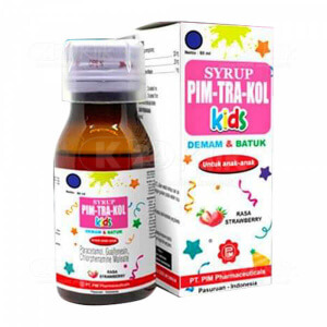 Pimtrakol Kids Demam & Batuk Straw Sirup 60ml (per Botol)